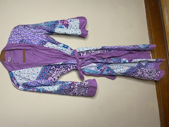 Soft Surroundings Purple Patchwork Robe - Picture 7 of 13